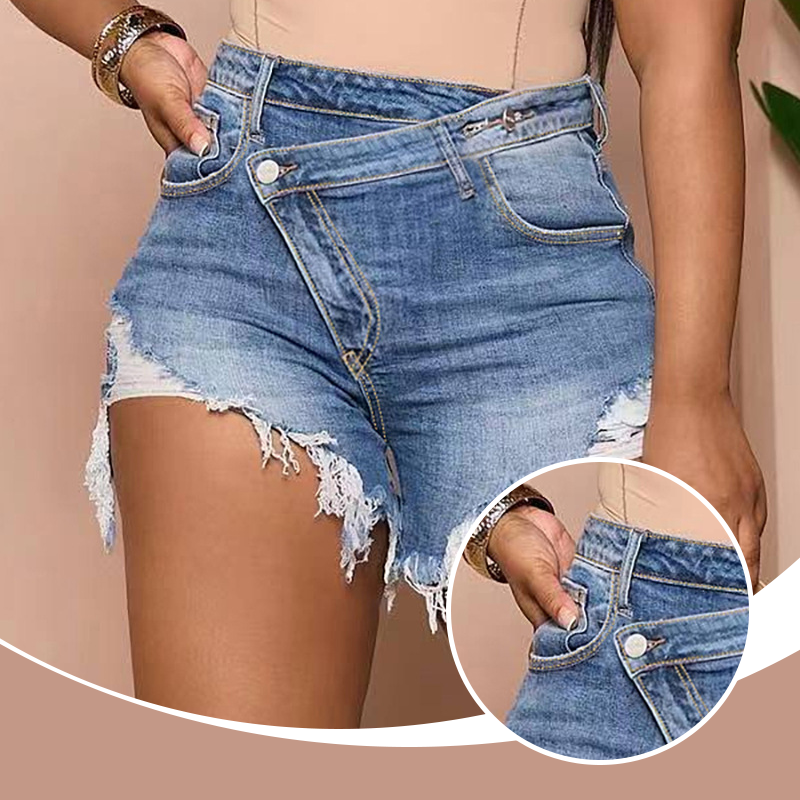 Trendy Ripped Denim Hot Pants