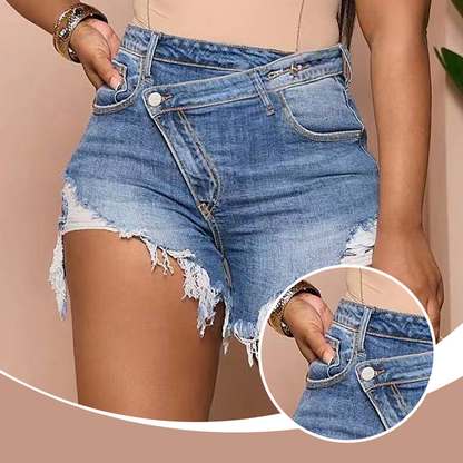 Trendy Ripped Denim Hot Pants