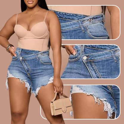 Trendy Ripped Denim Hot Pants