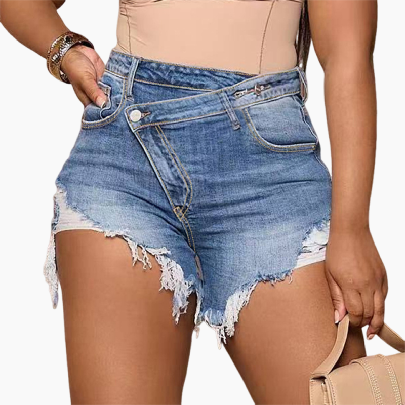 Trendy Ripped Denim Hot Pants